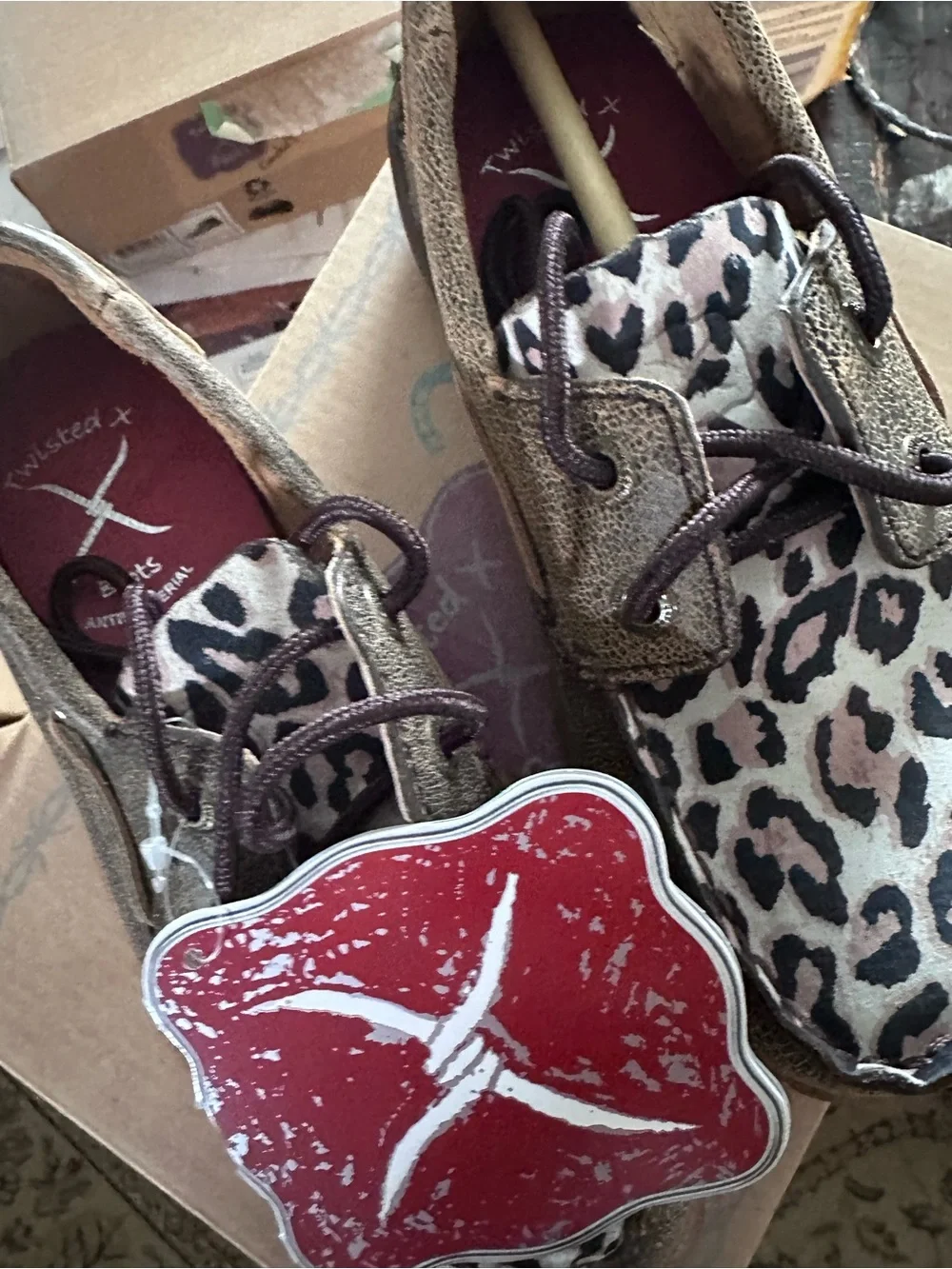 Twisted X Brown Leopard Print Casual Lace-Up Shoe